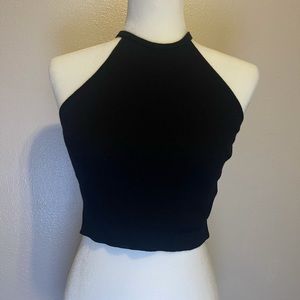 ZARA black knit crop top